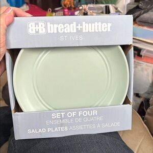 Bread + Butter St Ives Light Green Salad Plates (set of 4).  New!